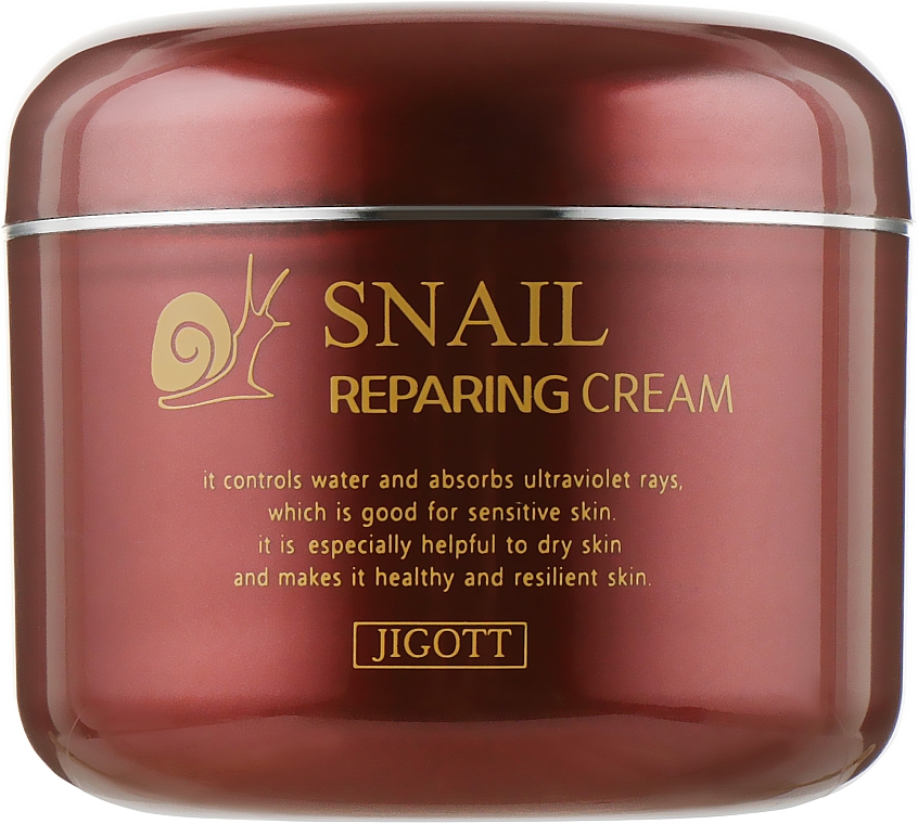 Krem rewitalizujący z ekstraktem ze śluzu ślimaka - Jigott Snail Reparing Cream — Zdjęcie N2