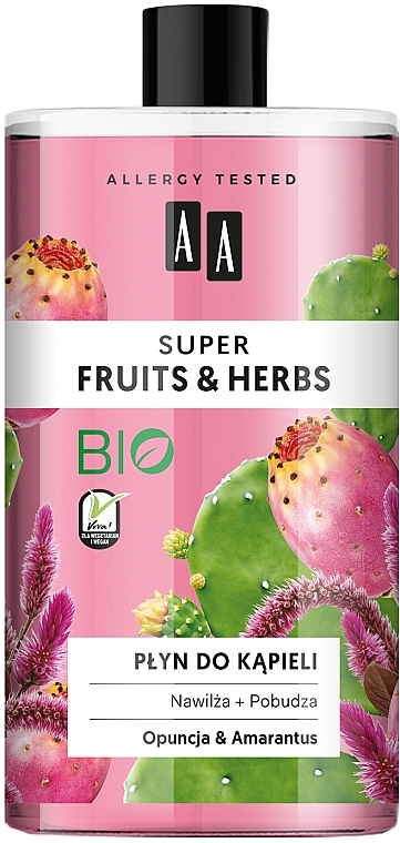 Płyn do kąpieli Opuncja i amarantus - AA Super Fruits & Herbs Bath Foam — Zdjęcie N1