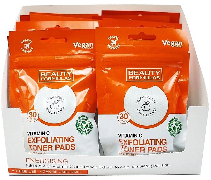 Płatki peelingujące z witaminą C - Beauty Formulas Vitamin C Exfoliating Toner Pads — Zdjęcie N1