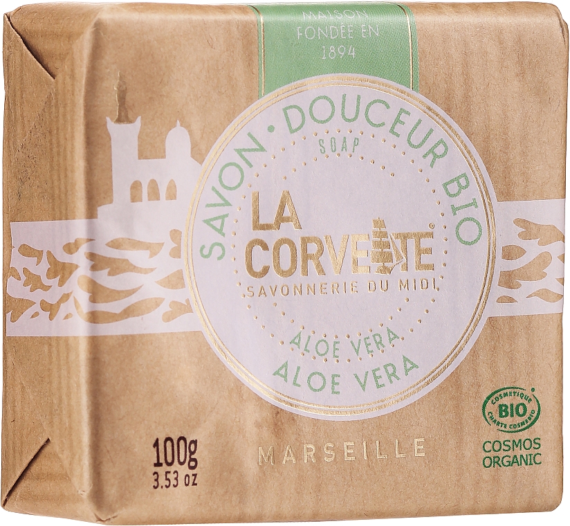 Organiczne mydło w kostce Aloes - La Corvette Aloe Vera Soap — Zdjęcie N1