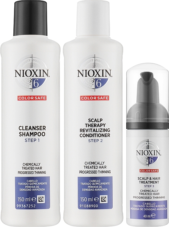 Zestaw - Nioxin Hair System 6 Kit (shm 150 ml + cond 150 ml + treat 40 ml) — Zdjęcie N2