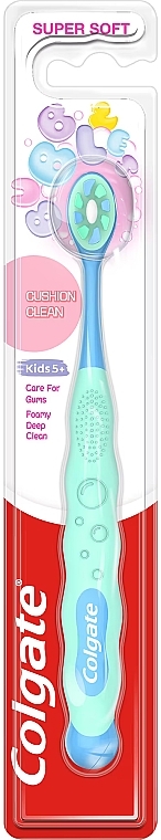 Szczoteczka do zębów dla dzieci od 5 lat, zielona - Colgate Cushion Clean Kids 5+ Super Soft — Zdjęcie N1