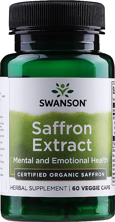 Suplement diety Ekstrakt z szafranu 30 mg, 60 szt. - Swanson Saffron Extract — Zdjęcie N1