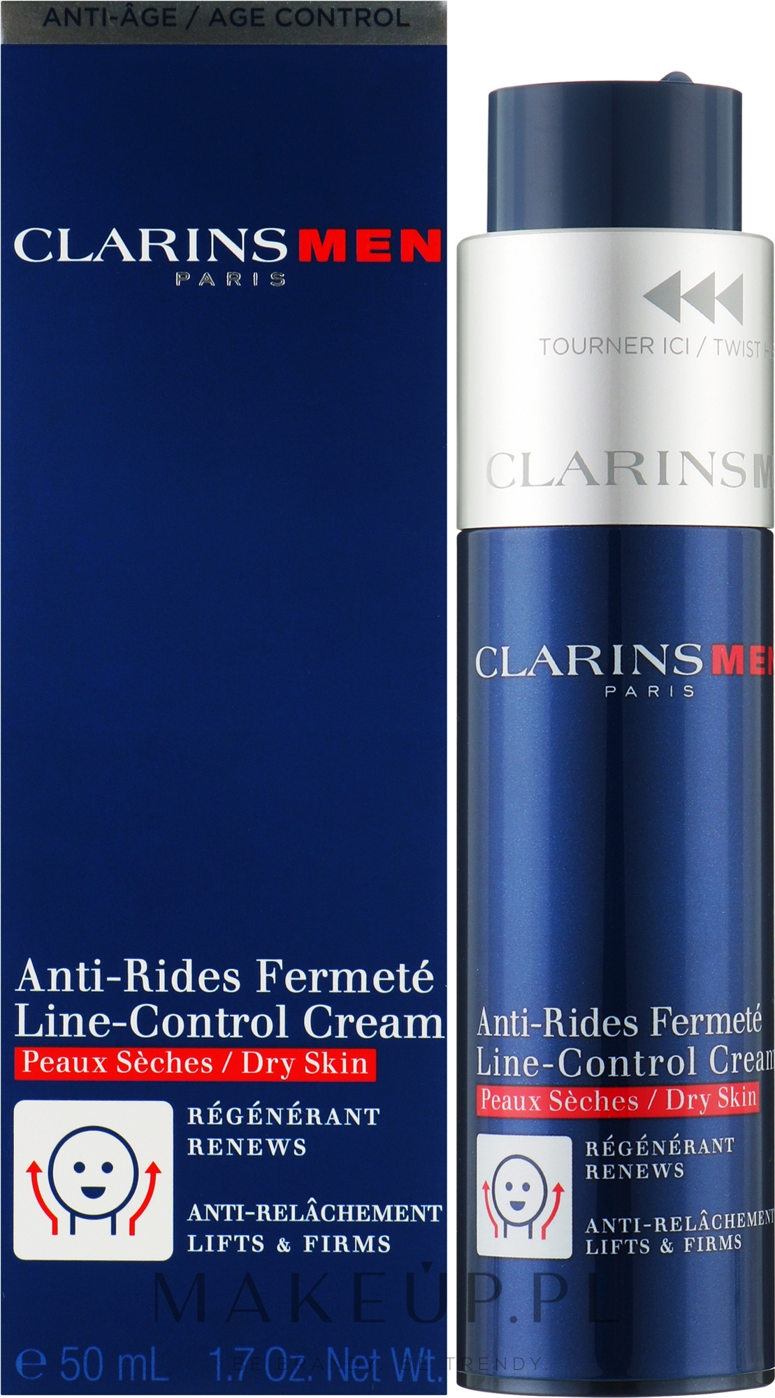 Przeciwstarzeniowy krem do cery suchej - Clarins Men Line-Control Cream For Dry Skin — Zdjęcie 50 ml