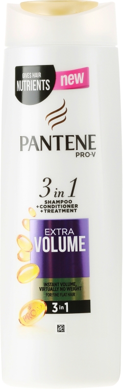 Szampon, odżywka i kuracja 3 w 1 do włosów cienkich i pozbawionych objętości Większa objętość - Pantene Pro-V 3in1 Extra Volume Shampoo — Zdjęcie N5