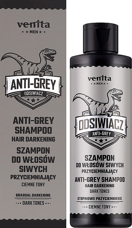 Szampon do włosów siwych, przyciemniający, ciemne odcienie - Venita Men Anti-Grey Shampoo Dark Tones — Zdjęcie N2