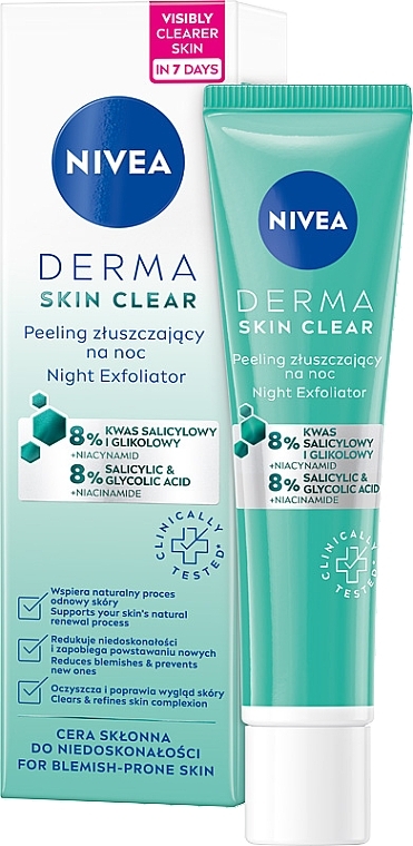 Peeling złuszczający na noc - NIVEA Derma Skin Clear — Zdjęcie N1