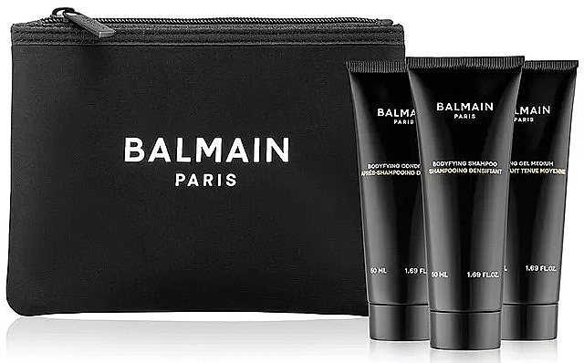 Zestaw - Balmain Paris Hair Couture Travel Size Gift Set (shmp/50ml + cond/50ml + h/gel/50ml + bag) — Zdjęcie N1