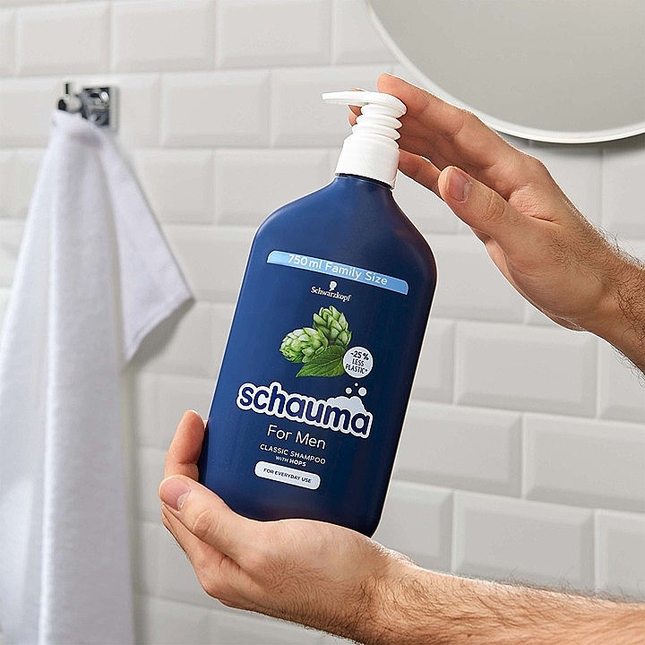Szampon dla mężczyzn z chmielem do codziennego użytku - Schauma Men Classic Shampoo With Hops For Everyday Use — Zdjęcie N3