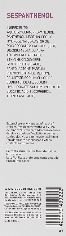 Spray do skóry wrażliwej - SesDerma Laboratories Sespanthenol Mist — Zdjęcie N3