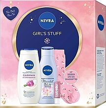 Zestaw - NIVEA Girl's Stuff (sh/gel/250ml + b/lotion/200ml + lip/balm/5,5ml + socks) — Zdjęcie N2