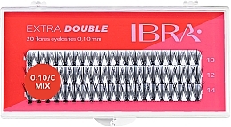 Kup Kępki sztucznych rzęs 0,1 mm, mix - Ibra Extra Double 