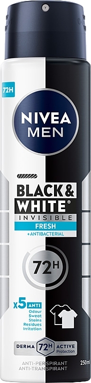 Antyperspirant w sprayu dla mężczyzn - NIVEA MEN Black & White Invisible Fresh