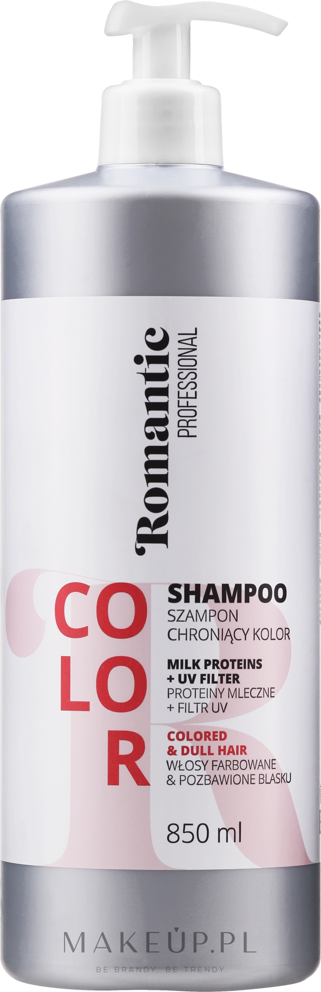 Szampon do włosów farbowanych z proteinami mlecznymi i ochroną UV - Romantic Professional Color Shampoo — Zdjęcie 850 ml