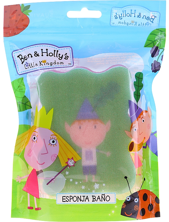 Gąbka do kąpieli dla dzieci Ben and Holly, Ben, zielono-różowa - Suavipiel Ben & Holly Bath Sponge — Zdjęcie N1