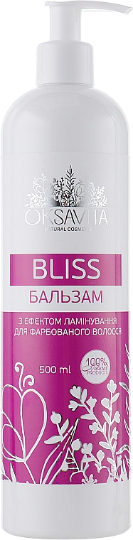 Balsam z efektem laminacji do włosów farbowanych - Oksavita Bliss Balm — Zdjęcie N1