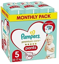 Pieluchomajtki, rozmiar 5 (Junior) 12-17 kg, 102 szt. - Pampers Premium Care Pants — Zdjęcie N1