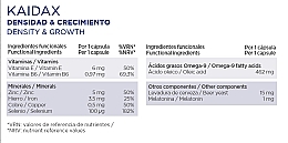 Kompleks witaminowo-mineralny do włosów - Kaidax Hair Density & Growth Capsules — Zdjęcie N3