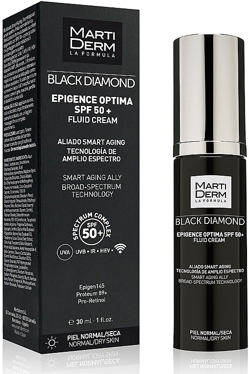 Krem do twarzy - MartiDerm Black Diamond Epigence Optima SPF50+ Fluid Cream — Zdjęcie N2