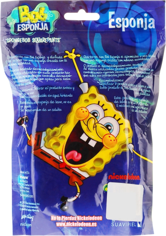 Gąbka kąpielowa dla dzieci, Spongebob, żółto-niebieska - Suavipiel Sponge Bob Bath Sponge — Zdjęcie N4