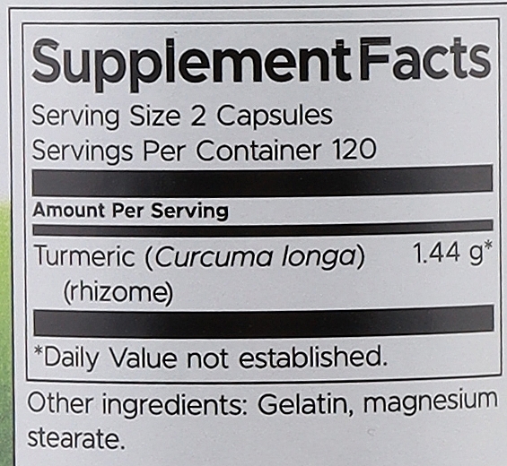 Suplement diety Kurkuma, 720 mg - Swanson Turmeric — Zdjęcie N5