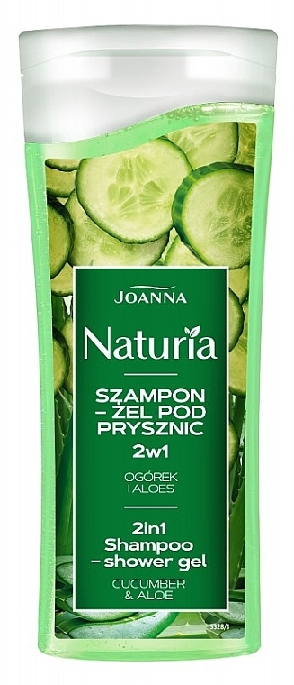 Szampon-żel pod prysznic Ogórek i aloes - Joanna Naturia Shampoo-Shower Gel 2in1 Cucumber & Aloe — Zdjęcie N1