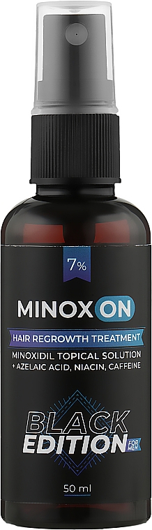 Kompleks dla mężczyzn na porost włosów - Minoxon Black Edition For Men Hair Regrowht Treatment (Minoxidil 7%) — Zdjęcie N1