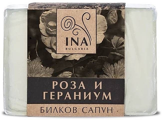 Mydło z różą damasceńską i geranium - Ina Essentials Damascene Rose And Geranium Herbal Soap — Zdjęcie N1