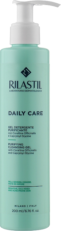 Delikatny żel myjący do twarzy do skóry tłustej, wrażliwej, mieszanej i trądzikowej - Rilastil Daily Care Purifying Cleansing Gel — Zdjęcie N1