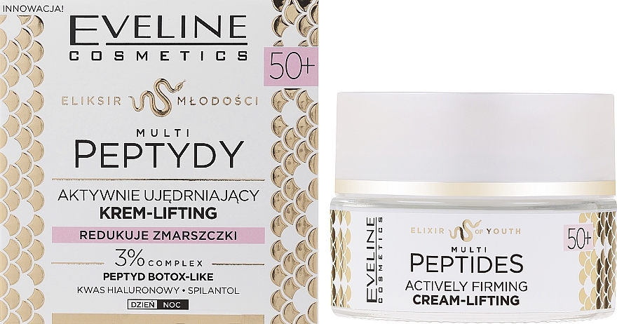 Aktywnie ujędrniający krem-lifting do twarzy 50+ - Eveline Cosmetics Elixir of Youth — Zdjęcie N2