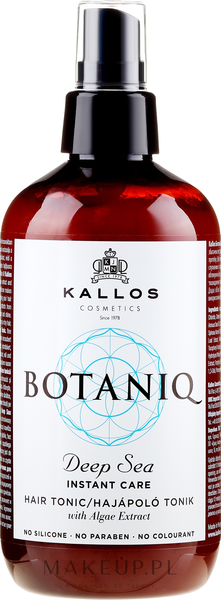 Regenerujący tonik w sprayu do włosów - Kallos Cosmetics Botaniq Deep Sea Instant Care Hair Tonic — Zdjęcie 300 ml