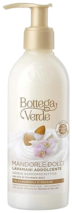 Kojące mydło w płynie do rąk z olejkiem ze słodkich migdałów - Bottega Verde Mandorle Dolci Softening Hand Liquid Soap — Zdjęcie N1