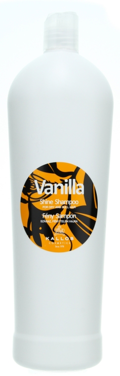 Waniliowy szampon do włosów suchych i matowych - Kallos Cosmetics Vanilla Shine Shampoo