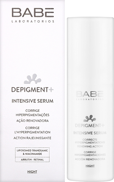 Intensywne serum na noc przeciw przebarwieniom - Babe Laboratorios Depigment+ Intensive Serum — Zdjęcie N2