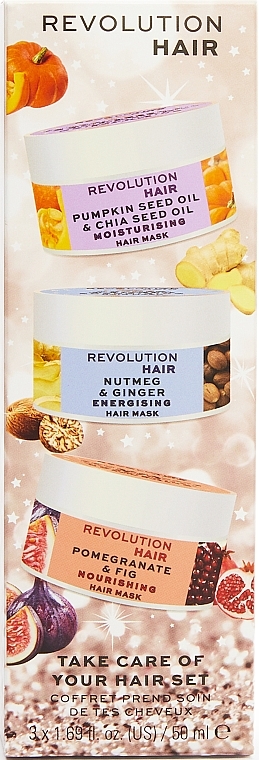 PRZECENA! Zestaw - Revolution Haircare Winter Hair Mask Gift Set (mask/3x50 ml) * — Zdjęcie N3