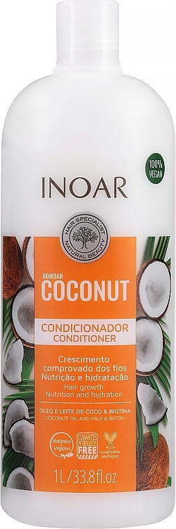 Bezsiarczanowa odżywka do włosów - Inoar Bombar Coconut Conditioner — Zdjęcie N1