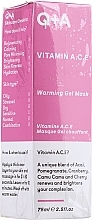 Kup PRZECENA!  Antyoksydacyjna maska witaminowa do twarzy - Q+A Vitamin A.C.E. Warming Gel Mask *