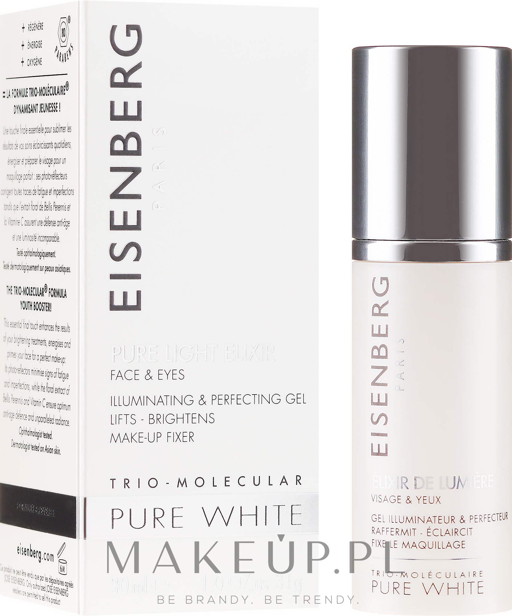 Rozświetlający eliksir do twarzy i krem na kontur oczu - Jose Eisenberg Pure White Face & Eyes Illuminating & Perfecting Gel — Zdjęcie 30 ml