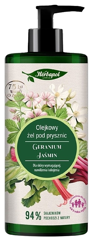 Żel pod prysznic Geranium i jaśmin - Herbapol Polana  — Zdjęcie N1