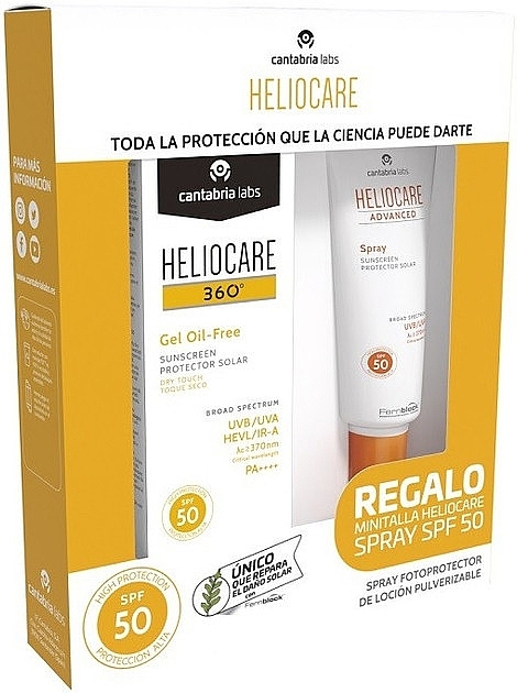 Zestaw - Cantabria Labs Heliocare 360 (gel/50ml + spray/75ml) — Zdjęcie N1