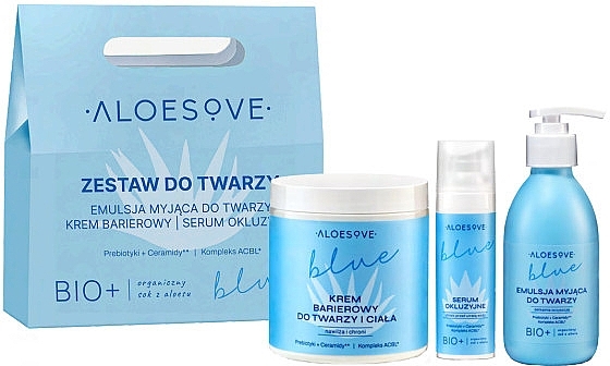 Zestaw do twarzy - Aloesove Blue (clean/emulsion/190ml + b/f/cr/250ml + f/ser/30ml) — Zdjęcie N1