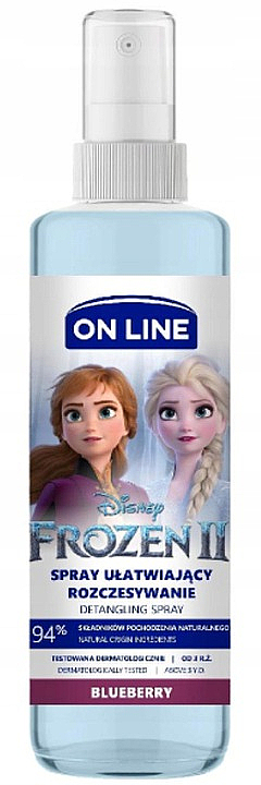 Spray ułatwiający rozczesywanie włosów, borówka - On Line Disney Frozen II Blueberry Spray