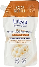Kup Kremowe mydło w płynie Łagodzące mleczko bawełniane i prowitamina B6 - Luksja Creamy & Soft Cotton milk & Provitamin B5 Hand Wash (zapas)