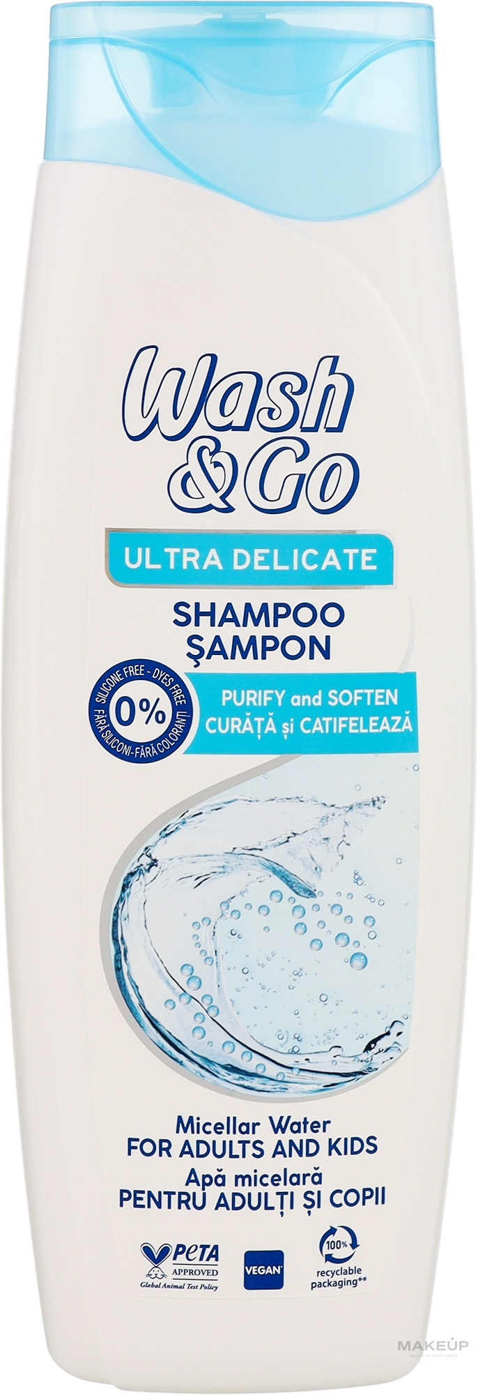 Szampon micelarny do wszystkich rodzajów włosów - Wash&Go Ultra Delicate Shampoo With Micellar Water — Zdjęcie 360 ml