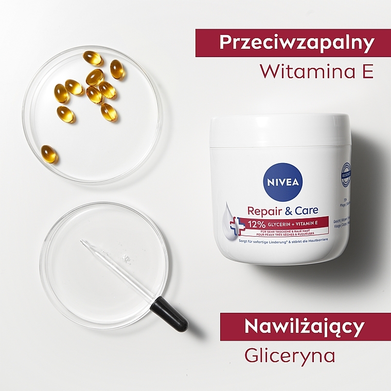 Krem nawilżająco-regenerujący do ciała - NIVEA Repair & Care 12% Glycerin + Vitamin E Cream — Zdjęcie N5