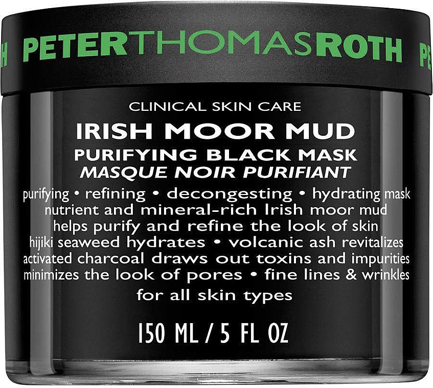 Oczyszczająca maska ​​do twarzy w płachcie - Peter Thomas Roth Irish Moor Mud Purifying Black Mask — Zdjęcie N1