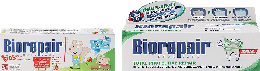 Zestaw - Biorepair (toothpaste/50 + toothpaste/75ml) — Zdjęcie N2