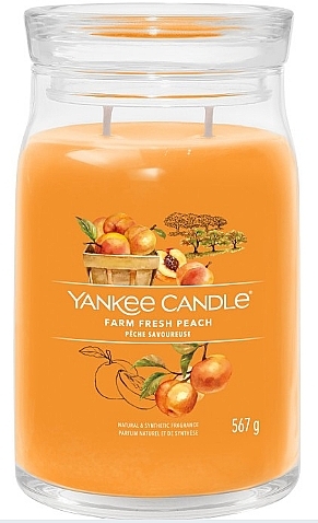 Świeca zapachowa w słoiku Farm Fresh Peach, 2 knoty - Yankee Candle Singnature  — Zdjęcie N2