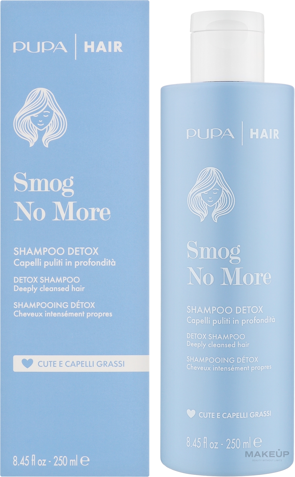 Szampon do skóry głowy i włosów przetłuszczających się - Pupa Smog No More Detox Shampoo — Zdjęcie 250 ml