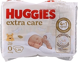 Kup PRZECENA! Pieluchy Extra Care, rozmiar 0, do 3,5 kg, 25 szt. - Huggies  *